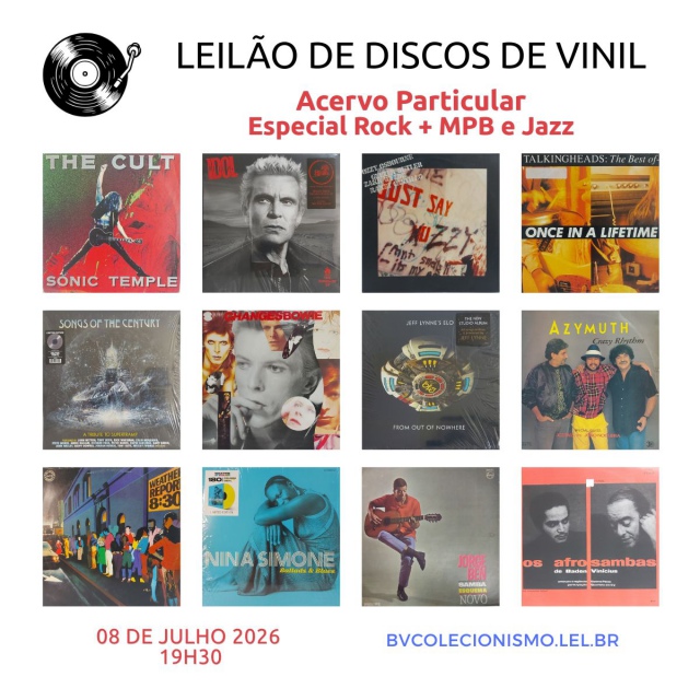 LEILÃO DE DISCOS DE VINIL, ACERVO PARTICULAR: ESPECIAL ROCK + MPB e JAZZ