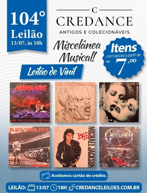 104º LEILÃO CREDANDE ANTIGOS E COLECIONÁVEIS: MISCELÂNIA MUSICAL