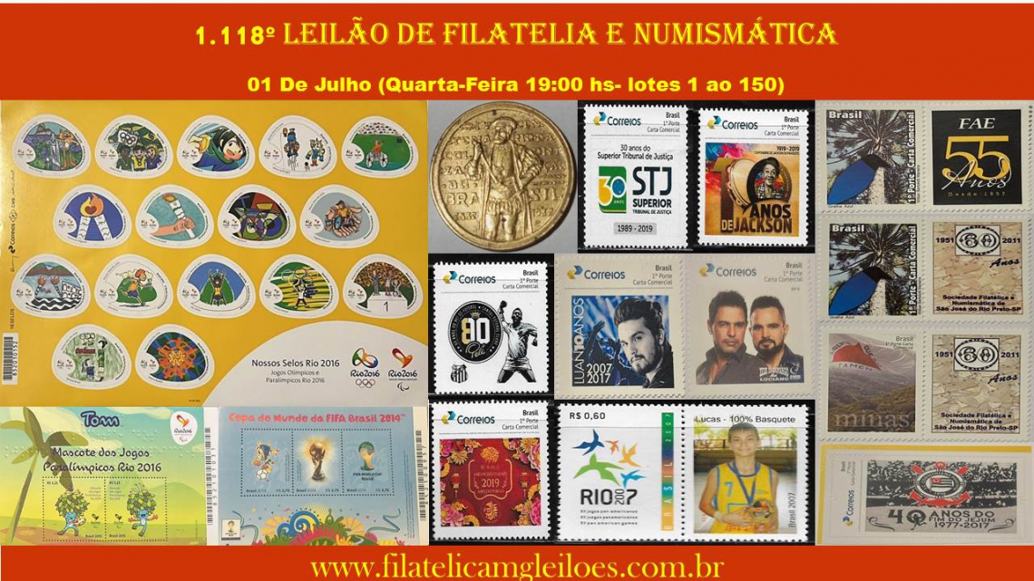 1.118º Leilão de Filatelia e Numismática