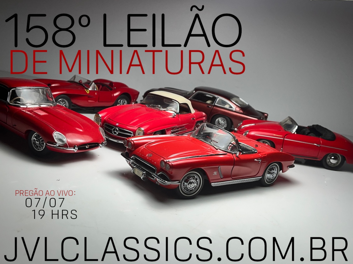 158º Leilão de Miniaturas JVL Classics - 1/24 & 1/18 Classic Cars