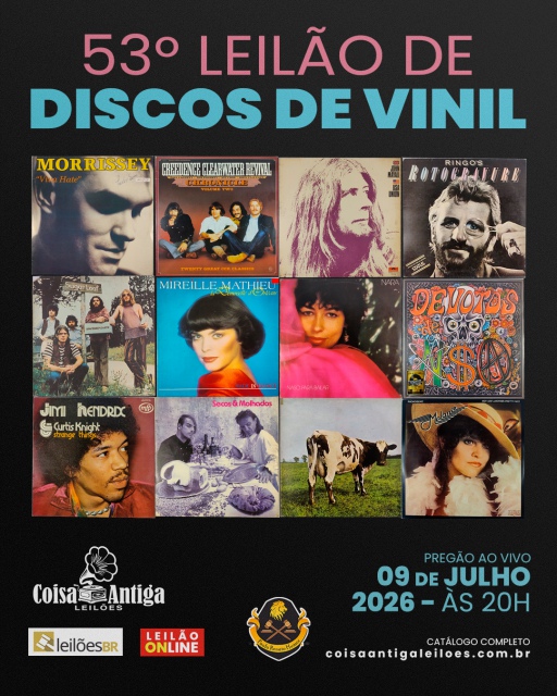 53º LEILÃO DE DISCOS DE VINIL - ROCK, POP, MPB, JAZZ, E MAIS.
