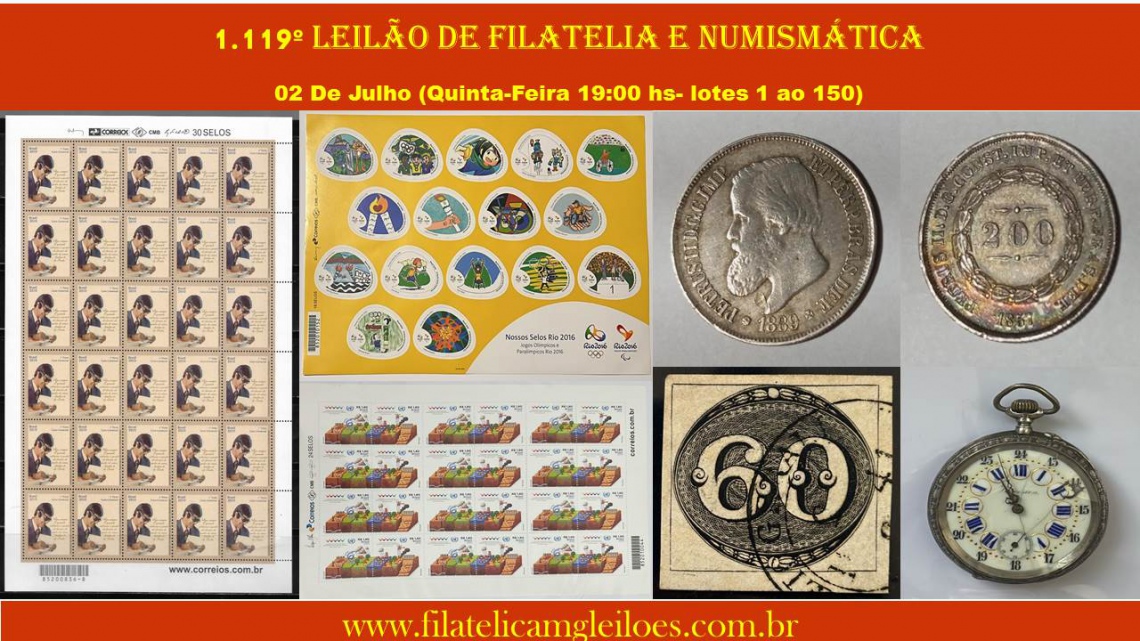 1.119º Leilão de Filatelia e Numismática