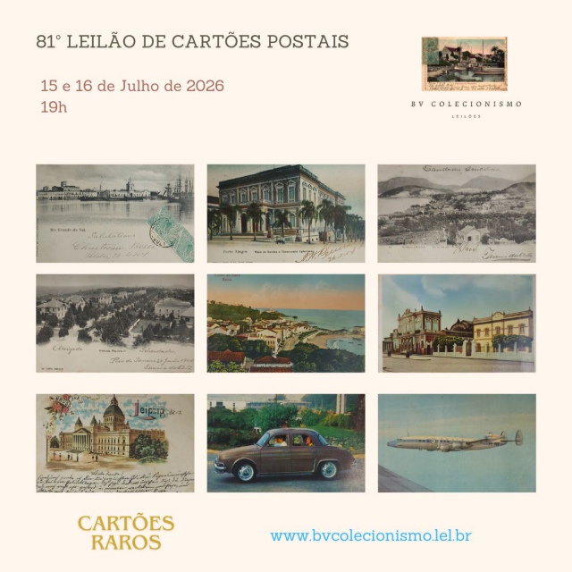 81º LEILÃO DE CARTÕES POSTAIS