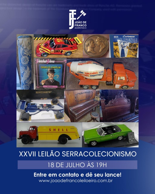 XVII LEILÃO SERRACOLECIONISMO DE ARTE, ANTIGUIDADES, MINIATURAS e BRINQUEDOS.