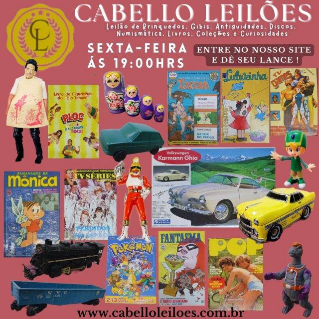 86º Leilão de Brinquedos, Gibis, Antiguidades, Discos, Numismática, Livros, Coleções e Curiosidades