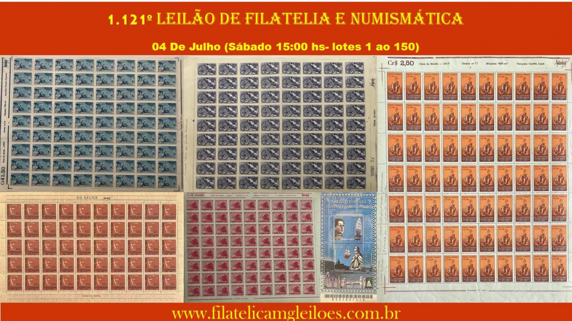 1.121º Leilão de Filatelia e Numismática