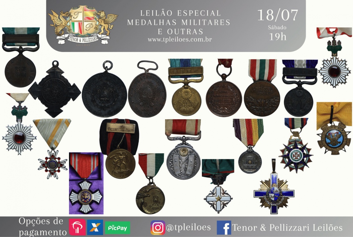 LEILÃO ESPECIAL - MEDALHAS MILITARES E OUTRAS