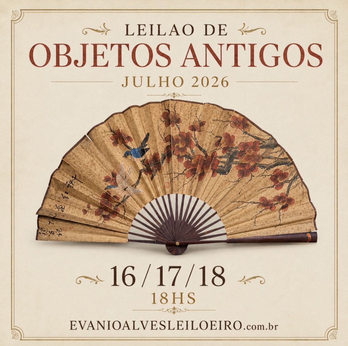 LEILÃO DE OBJETOS ANTIGOS, JULHO 2026