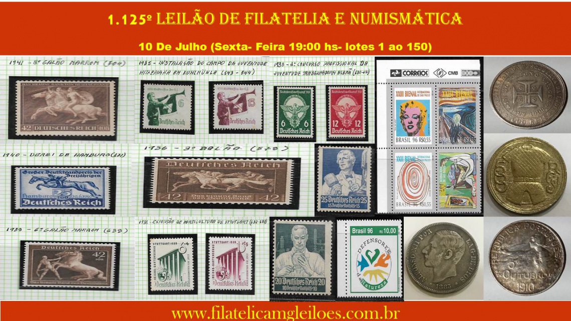 1.125º Leilão de Filatelia e Numismática