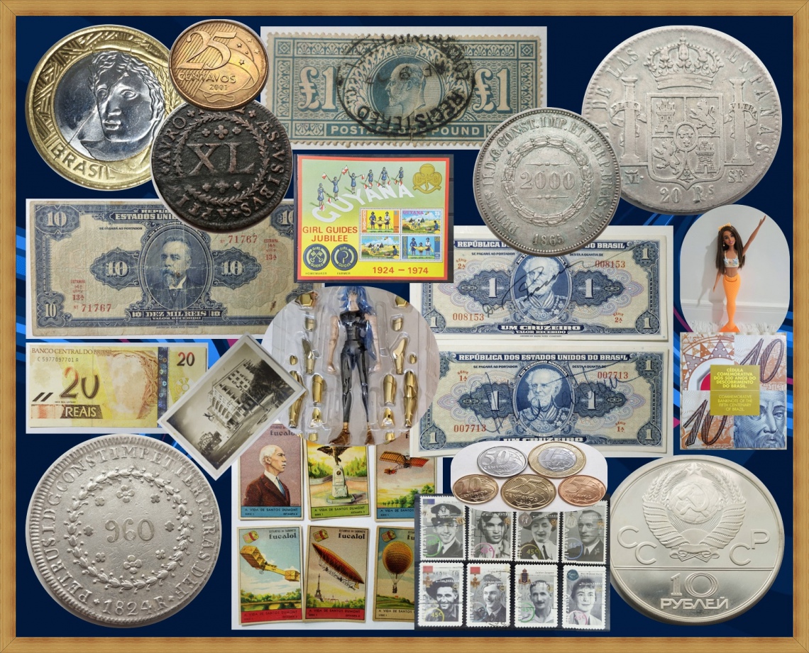 Leilão de Colecionismo em Cédulas, Selos, Moedas, Postais, Eucalol, Brinquedos e Afins