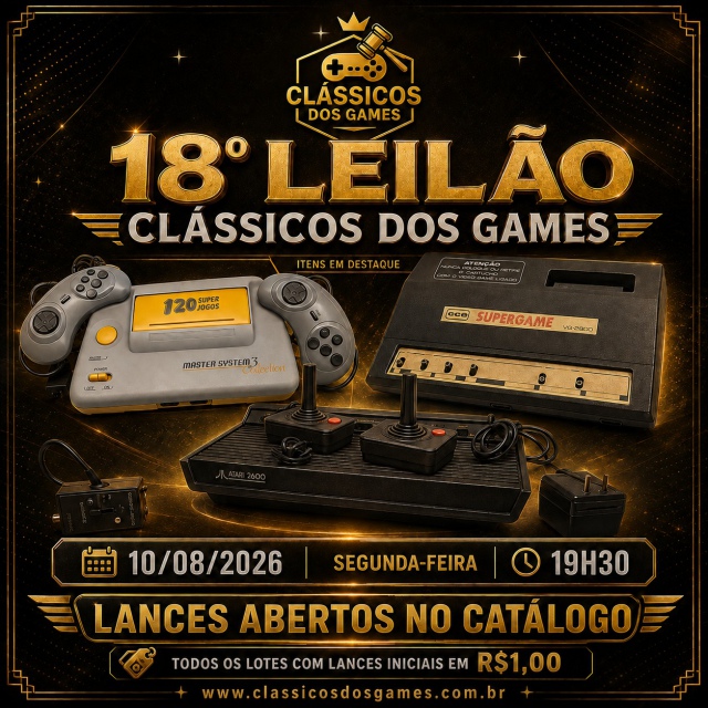 18º Leilão Clássicos dos Games - 10/08/2026 19h30