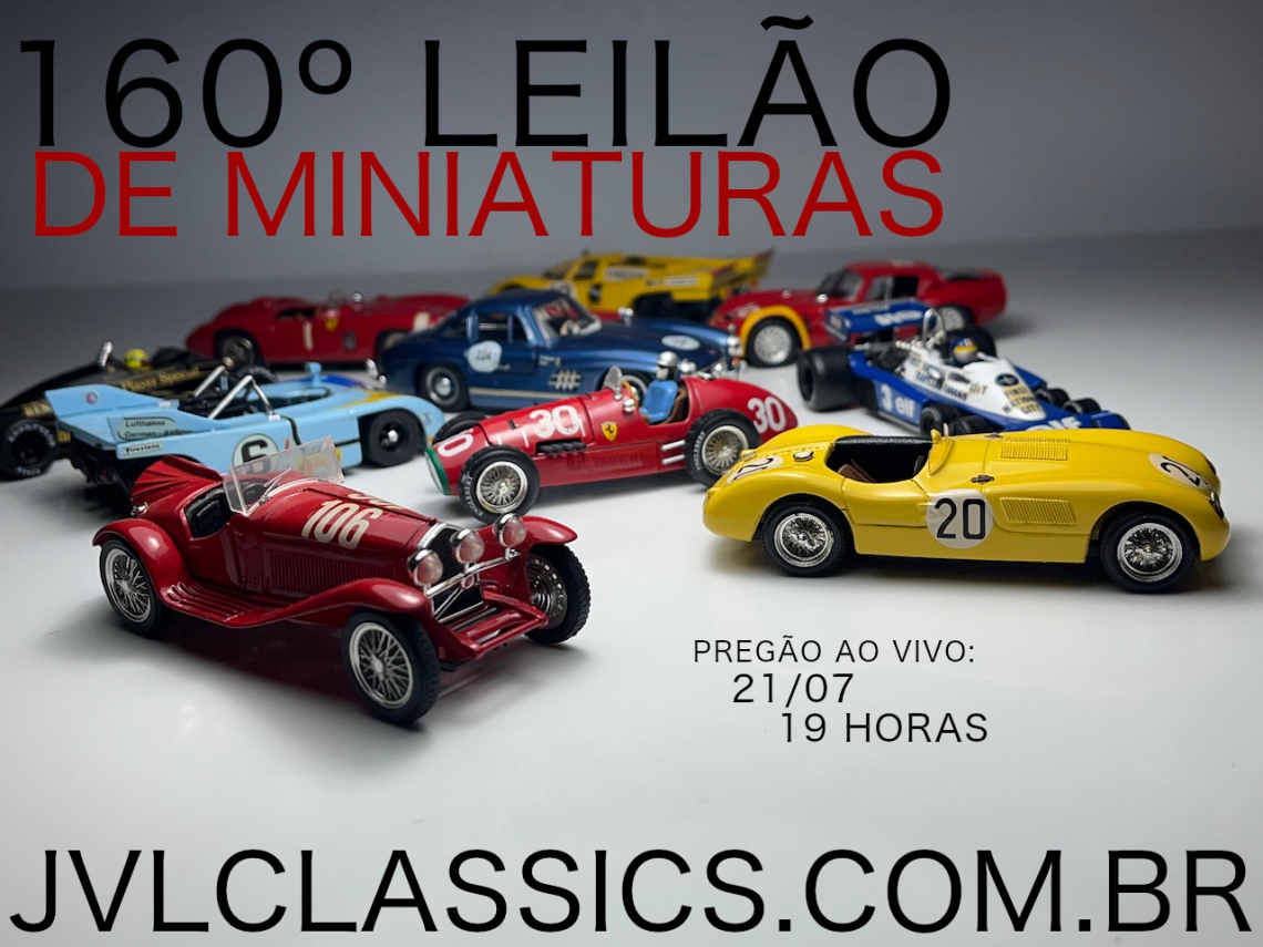 160º Leilão de Miniaturas JVL Classics - 1/43 Sport Car & 1/32 Slot Car