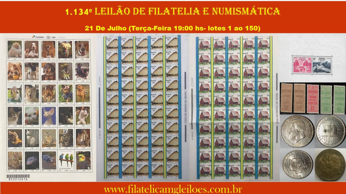 1.134º Leilão de Filatelia e Numismática
