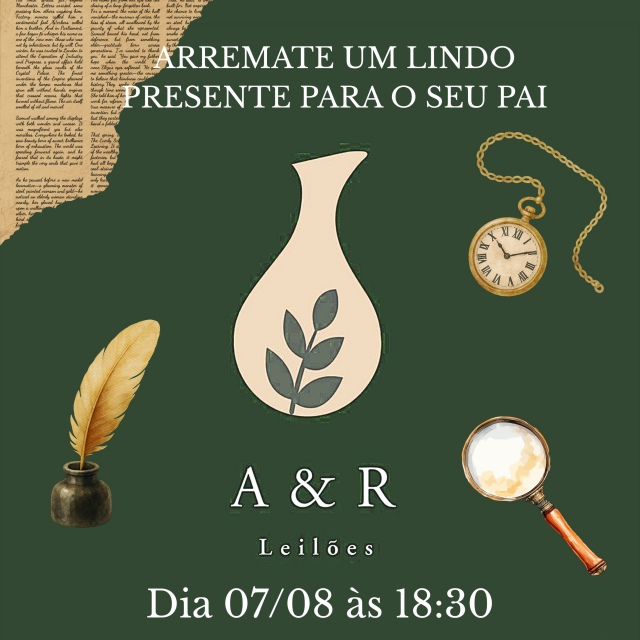 LEILÃO DE ARTE E ANTIGUIDADES Escolha e arremate um lindo presente para o seu pai