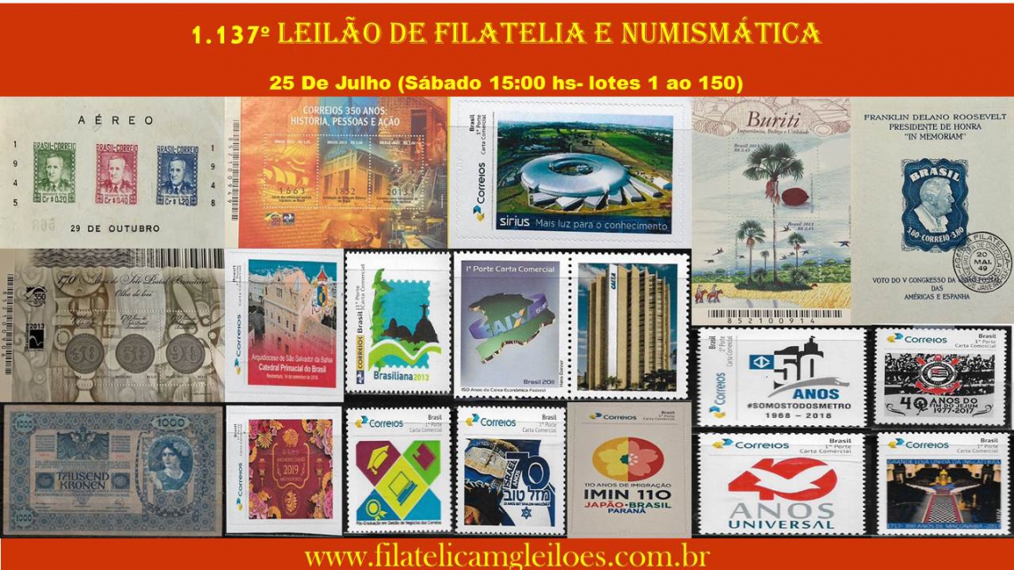 1.137º Leilão de Filatelia e Numismática