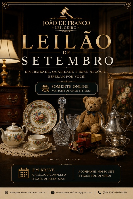 LEILÃO ANTIGUIDADES SERRANA - PETRÓPOLIS  RJ - SETEMBRO 2026