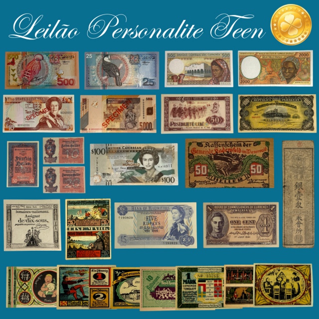 Leilão Personalite Teen - Exclusivo de cédulas!