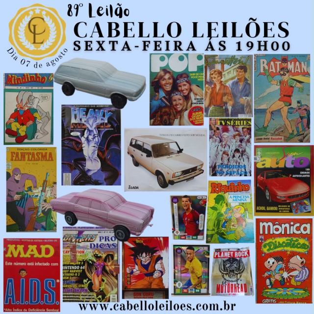 89º Leilão de Brinquedos, Gibis, Antiguidades, Discos, Numismática, Livros, Coleções e Curiosidades