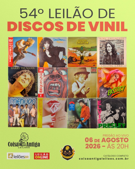 54º LEILÃO DE DISCOS DE VINIL - ROCK, POP, MPB, JAZZ, E MAIS