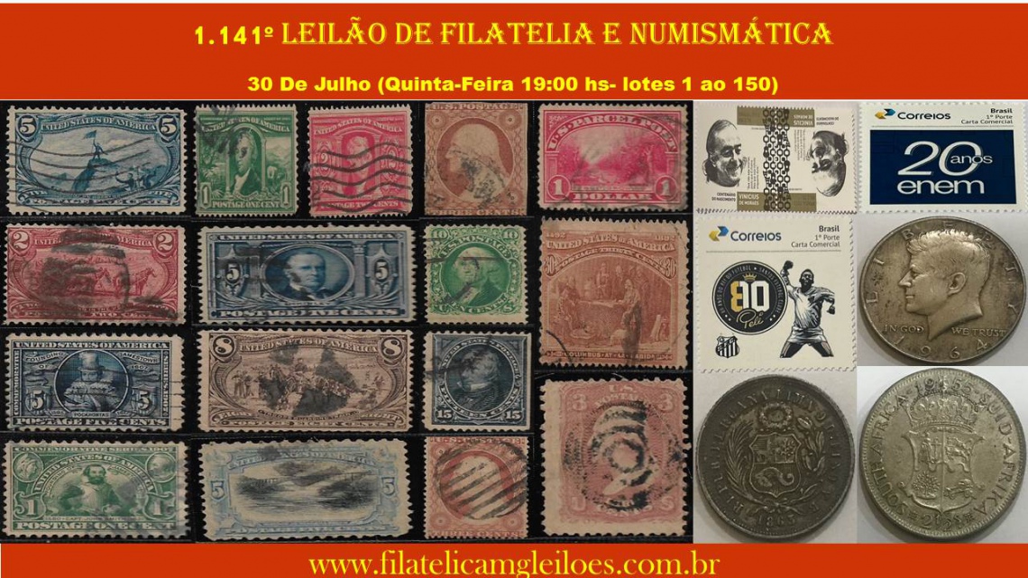 1.141º Leilão de Filatelia e Numismática