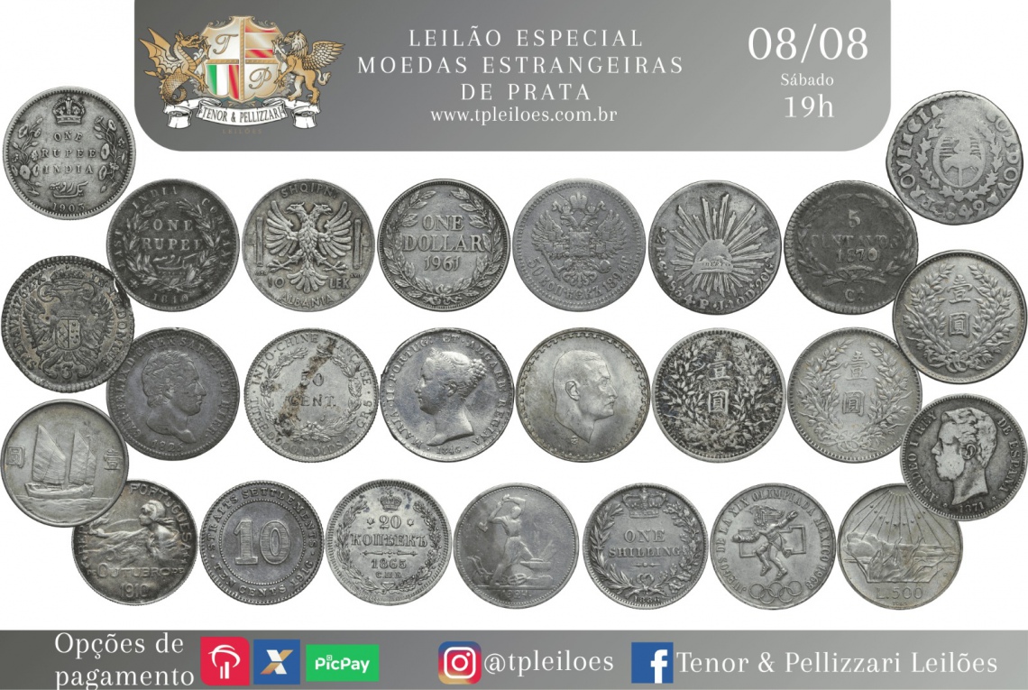 Leilão Especial de Moedas Estrangeiras de Prata