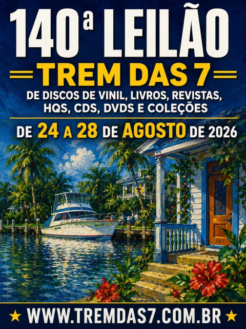 140 ª LEILÃO TREM DAS 7 DE DISCOS DE VINIL, LIVROS, REVISTAS, HQS, CDS DVDS COLEÇÕES