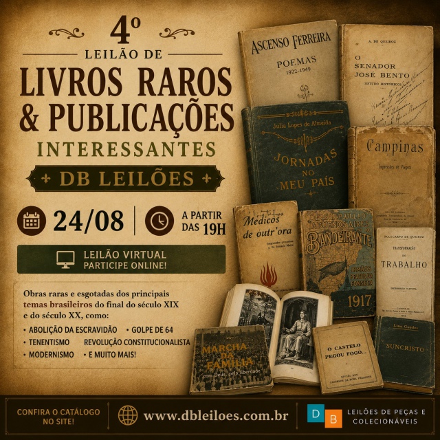 4º Leilão de Livros e Periódicos Raros e Publicações Interessantes DB Leilões