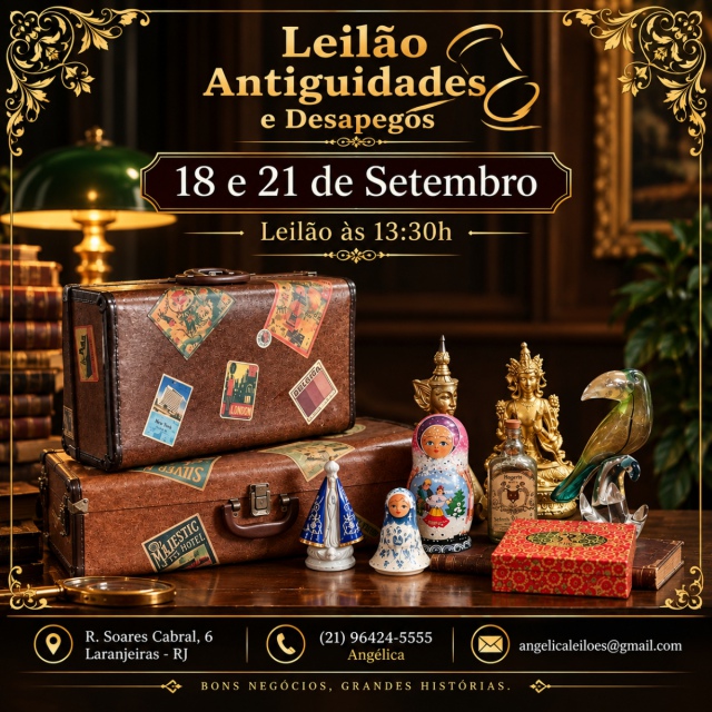 LEILÃO  ANTIGUIDADES E DESAPEGOS - SETEMBRO DE 2026
