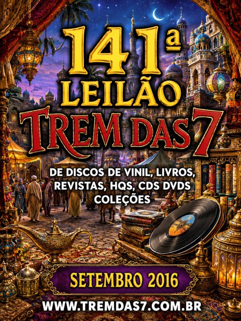 141 ª LEILÃO TREM DAS 7 DE DISCOS DE VINIL, LIVROS, REVISTAS, HQS, CDS DVDS COLEÇÕES