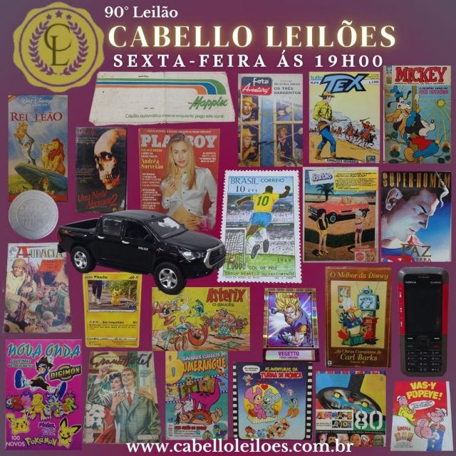 90º Leilão de Brinquedos, Gibis, Antiguidades, Discos, Numismática, Livros, Coleções e Curiosidades