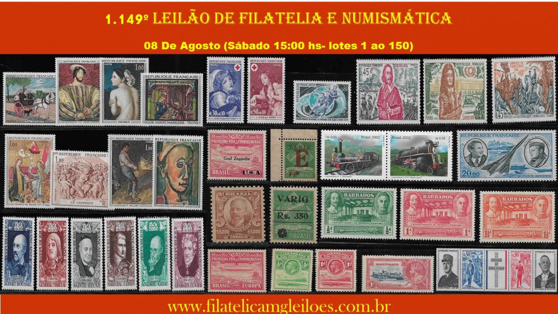 1.149º Leilão de Filatelia e Numismática