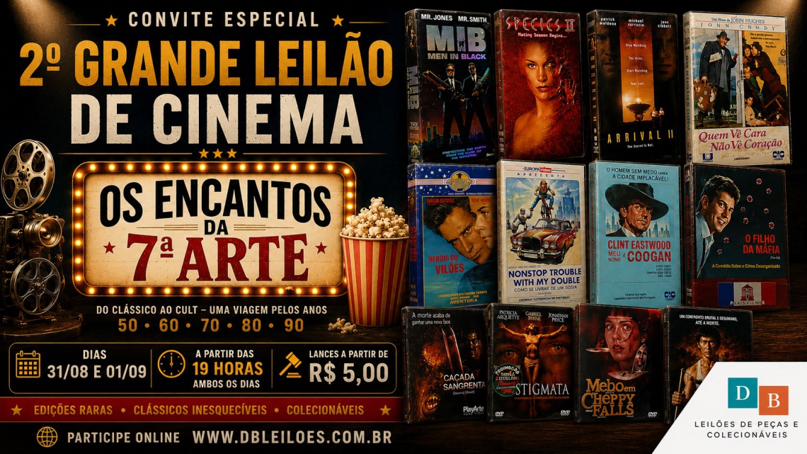 2º Leilão de Cinema - VHS, DVD e Blu-Ray. O Melhor da 7ª Arte