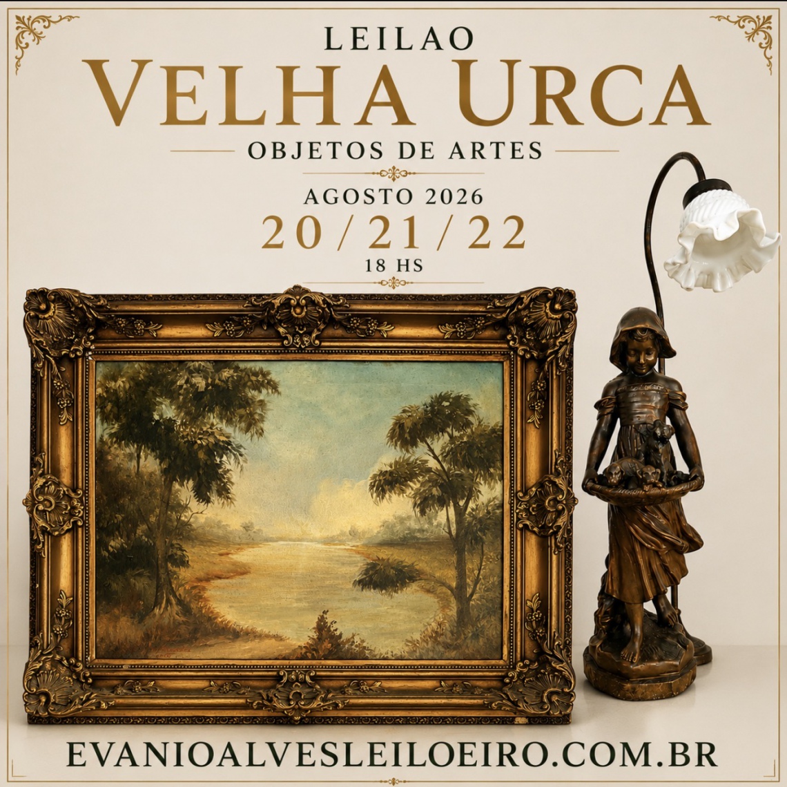 LEILÃO VELHA URCA, OBJETOS DE ARTES, AGOSTO 2026