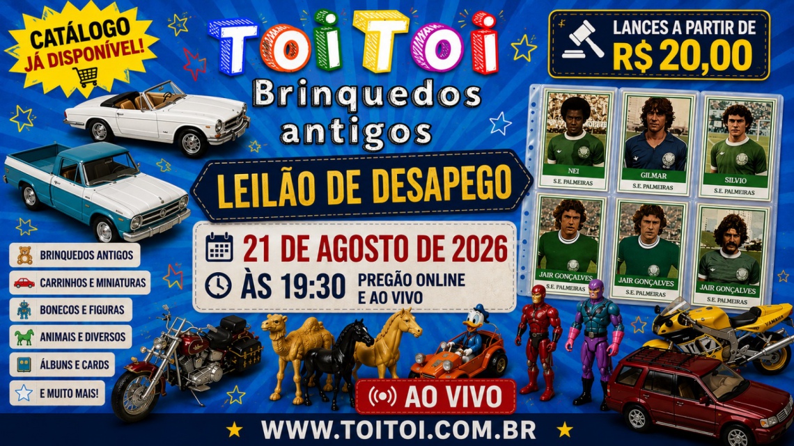 LEILÃO DE DESAPEGO DA TOI TOI BRINQUEDOS ANTIGOS E COLECIONISMO