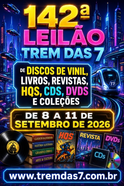 142 ª LEILÃO TREM DAS 7 DE DISCOS DE VINIL, LIVROS, REVISTAS, HQS, CDS DVDS COLEÇÕES