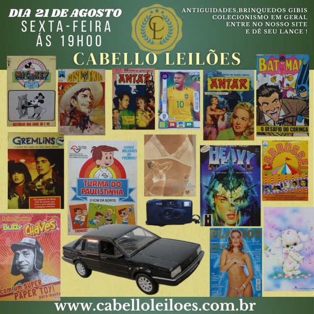 91º Leilão de Brinquedos, Gibis, Antiguidades, Discos, Numismática, Livros, Coleções e Curiosidades