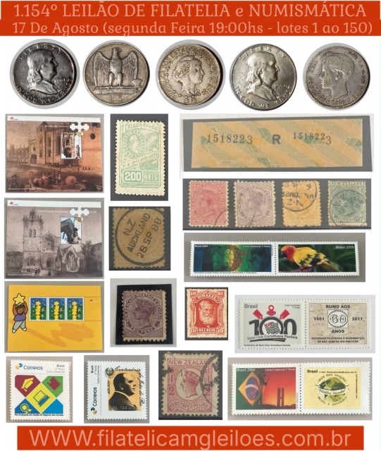 1.154 - Leilao de  Filatelica e Numismatica
