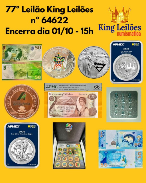 77º LEILÃO KING LEILÕES DE NUMISMÁTICA, MULTICOLECIONISMO E ANTIGUIDADE