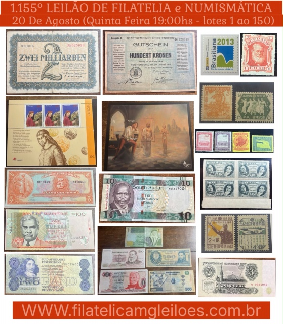 1.155º Leilão de Filatelia e Numismática