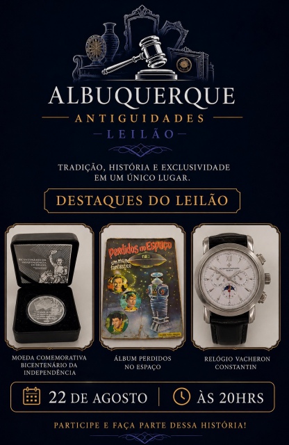 LEILÃO DE ANTIGUIDADES, COLECIONISMO, MILITARIA E RELÓGIOS.