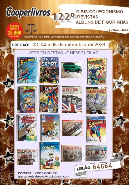 122º LEILÃO DE  GIBIS, COLECIONISMO, REVISTAS, ALBUNS DE FIGURINHAS