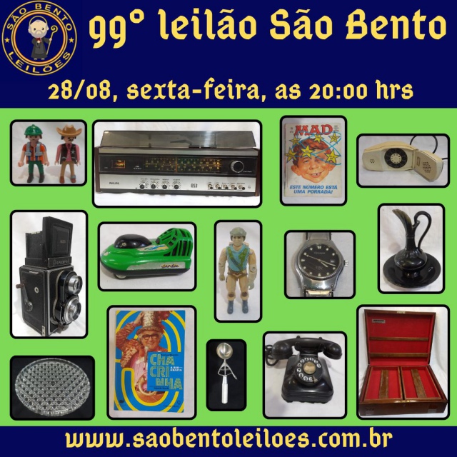 99º LEILÃO SÃO BENTO de colecionismo, livros artes e antiguidades