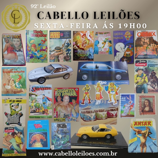 92º Leilão de Brinquedos, Gibis, Antiguidades, Discos, Numismática, Livros, Coleções e Curiosidades