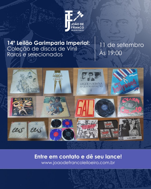14º LEILÃO GARIMPARIA IMPERIAL COLEÇÃO DE DISCOS DE VINIL RAROS E SELECIONADOS