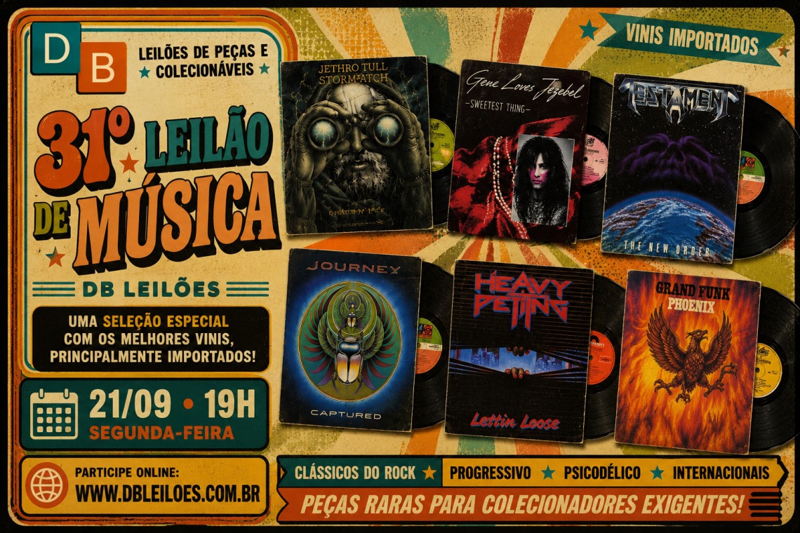 31º Leilão de Música DB Leilões! Discos de Vinil, Compactos e Muito Mais!