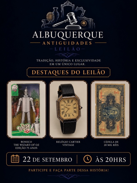 LEILÃO DE ANTIGUIDADES, COLECIONISMO, MILITARIA E RELÓGIOS.