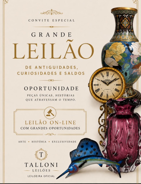 LEILÃO DE OPORTUNIDADES: ANTIGUIDADES, SALDOS DE ESTOQUES E CURIOSIDADES