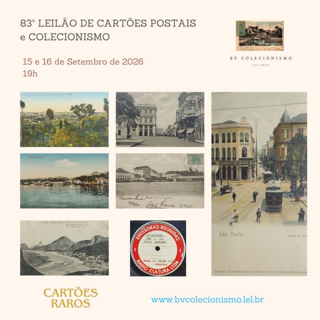 83º LEILÃO DE CARTÕES POSTAIS e COLECIONISMO