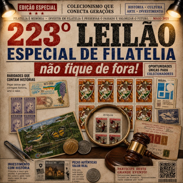 223º LEILÃO ESPECIAL DE FILATELIA
