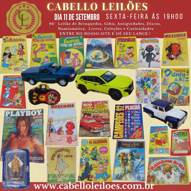 94º Leilão Gibis, Antiguidades, Raridades, Figurinhas, Coleções, Numismática, Livros, e Curiosidades